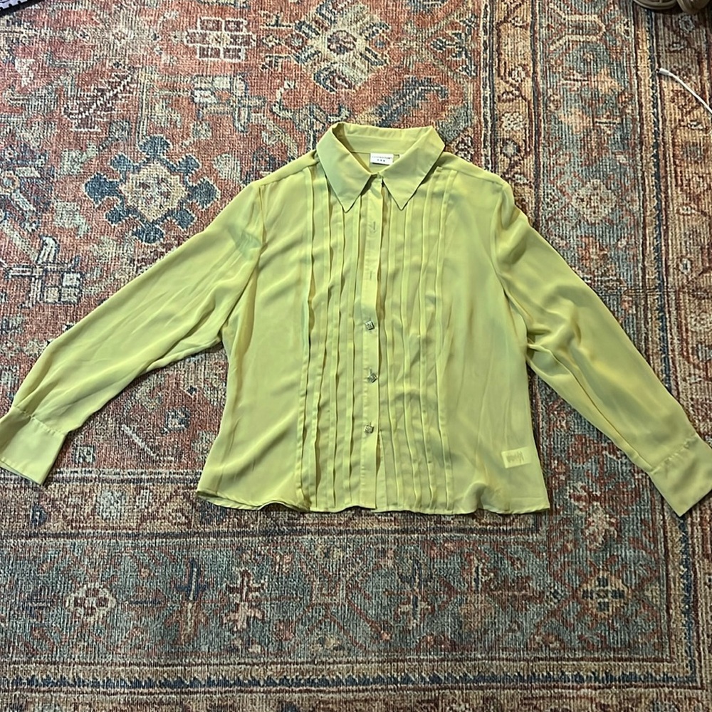 Women’s Covington green button down top sheer